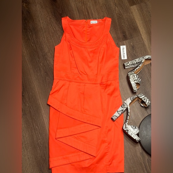 Nwt Marvin richards orange ruffled size 10 dress - Picture 3 of 13